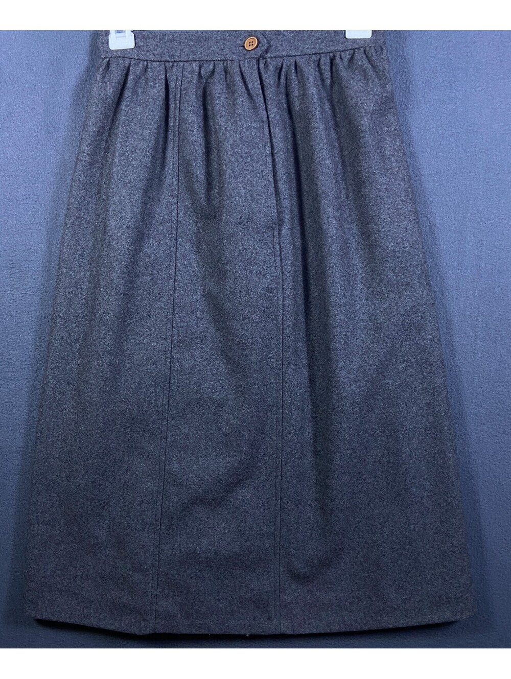 VTG ILYA Women Classic Gray Wool Tweed Pleated Front Midi Button Skirt Lined 6